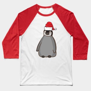 Santa Hat-Wearing Penguin Funny Christmas Holiday Baseball T-Shirt